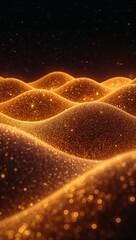 Wall Mural - Exploring the relationship between sound waves golden particle flows and artificial intelligence powered digital engineering breakthroughs