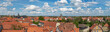Panoramic view from above of the ancient city of Quedlinburg in Germany. Wide banner format
