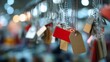 © JuanB - Clothing tags hanging retail product photography lifestyle stylish commerce composition background