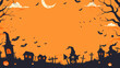 © apimagine - A festive Halloween banner or party invitation set against a spooky and fun background.