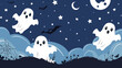 © apimagine - A festive Halloween banner or party invitation set against a spooky and fun background.