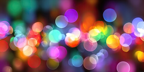 Abstract bokeh display of colorful circular lights