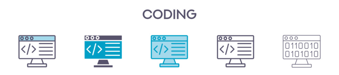 Coding Icon Pack For Graphic Design - Multiple Styles