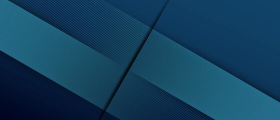 Wall Mural - Abstract blue geometric diagonal overlay layer background