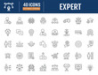 © Control New - Expert line icon set. Containing competence,expertise, knowledge, skill, specialist,experience, advice, and more. Vector Illustration with Editable strokes
