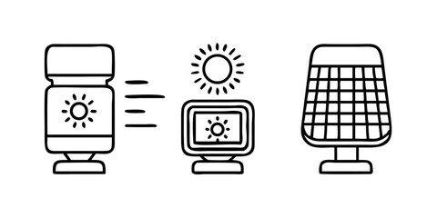 Wall Mural - Vector art of solar panel energy and renewable power technology