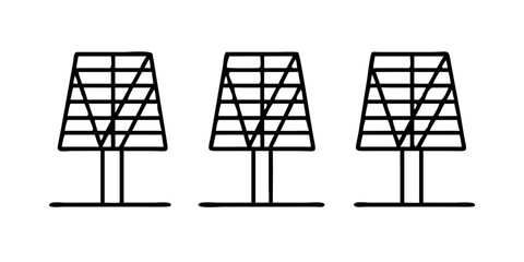 Wall Mural - Vector art of three solar panel icons in outline style