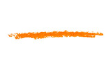 Orange hand drawn wax crayon stroke line transparent background design element doodle scribble underline