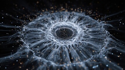 Wall Mural - an abstract representation of water droplets creating a mesmerizing pattern against a dark backgroun