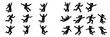 © Zaleman - Collection of jumping and running stick figure silhouettes