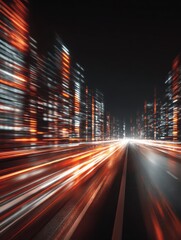 digital data flow on road in concept of cyber global communication and coding with graphic creating 