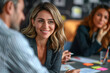 © Olivia - Happy business woman executive ceo leader discussing project management planning strategy working