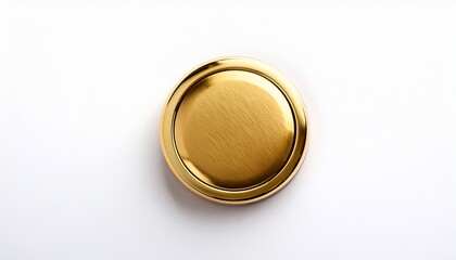 golden button on a white background created with generative ai