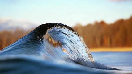 Wall Mural - a close-up view of a wave breaking on the surface of the ocean