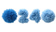 © Paris - Light blue pom-poms arranged in a row