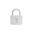 © Siam - A white padlock isolated on transparent background, symbolizing security and data protection