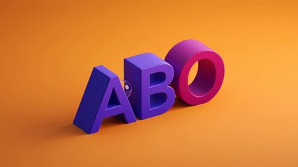 Wall Mural - colorful 3d letters displaying abo with vibrant background for educational and informative use