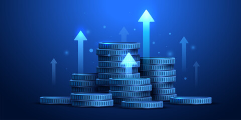 Wall Mural - business background, finance and investment, currency exchange concept, growth, economic graph. vect