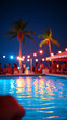 © ArtisticLens - Beach pool party at a club summer background