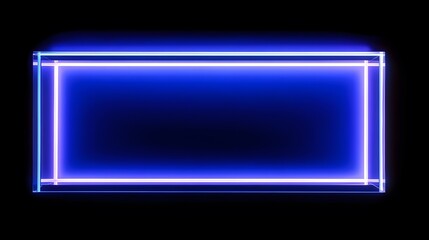 Wall Mural - a rectangular frame with vibrant blue neon lighting, creating a captivating and modern visual effect