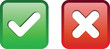 © mohammad - Green checkmark and red x symbols for yes or no decisions