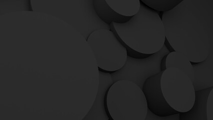 Wall Mural - abstract geometric background shapes black circle in relief, both high and low used to add different