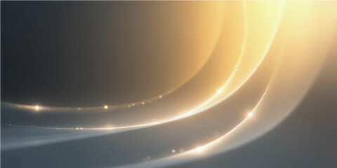 Wall Mural - abstract golden wave design with light and colorful glowing lines