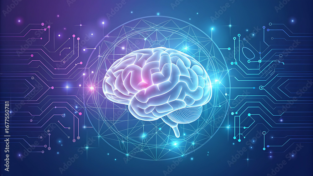 “Digital Brain with Neural Network and Circuitry – Concept of AI ...