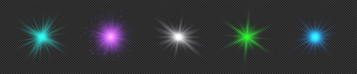 Wall Mural - set of light effects of lens flares
