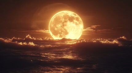 Wall Mural - Incredible red blood moon eclipse surrounded by countless glowing stars high resolution picture