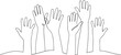 © MorshedBD - Raised hands in continuous line drawing style