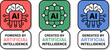 © Zuhaib - Three ai logos with text labels indicating ai creation and power