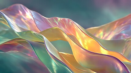 Wall Mural -   Multicolored object with wave blurry at center