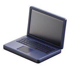 3d modern laptop computer isolated on transparent background