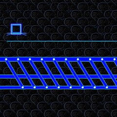 Canvas Print - Glowing Neon Geometric Ladder Design