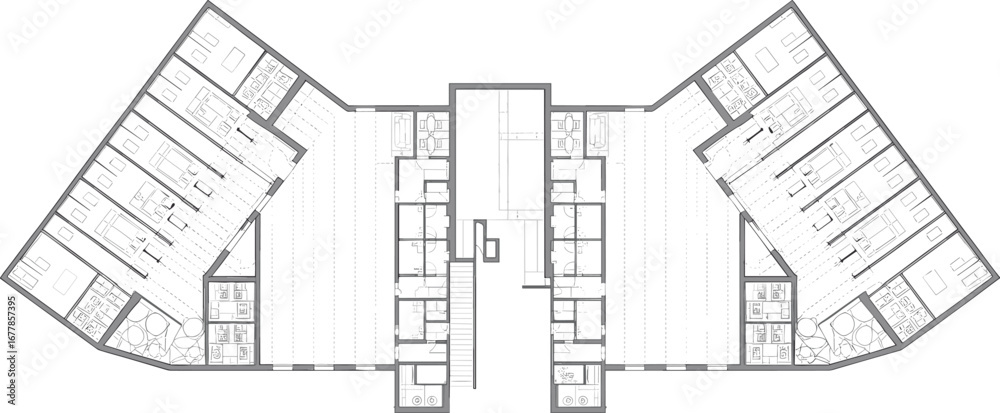 Photo inspiration: Picture Idea: Modern Architectural Apartment Floor Plan Layout Showing Detailed