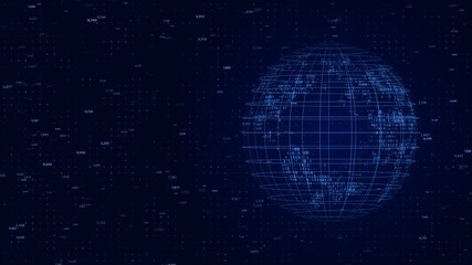 Global Technology Digital Data glowing surface, Abstract scene of futuristic cyber world