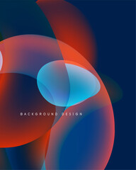 Wall Mural - abstract fluid shapes overlap, creating vibrant color gradients. blue, orange, purple hues dominate 
