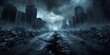 © amila - dark vibe earthquake destroy the tall building and road