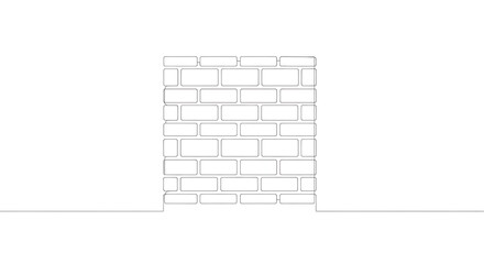 Modern minimalist line art depicting a clean brick wall texture, perfect for architectural design or interior decor backgrounds