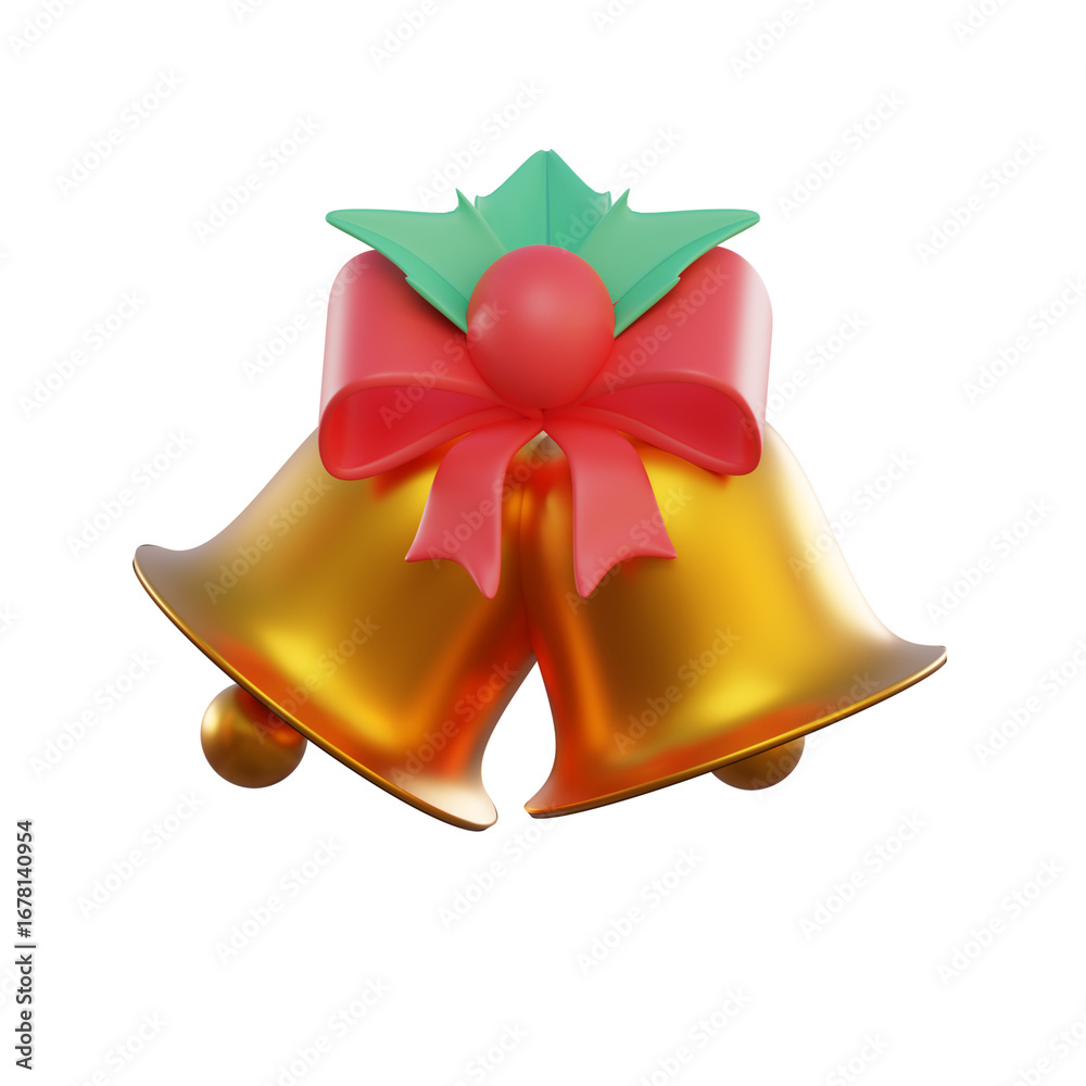 christmas bells with red ribbon Stock Illustration | Adobe Stock