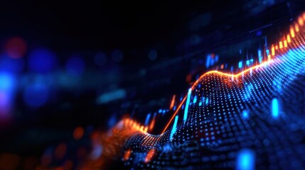 Wall Mural - abstract representation of digital data flow with vibrant colors and glowing lines in a futuristic b