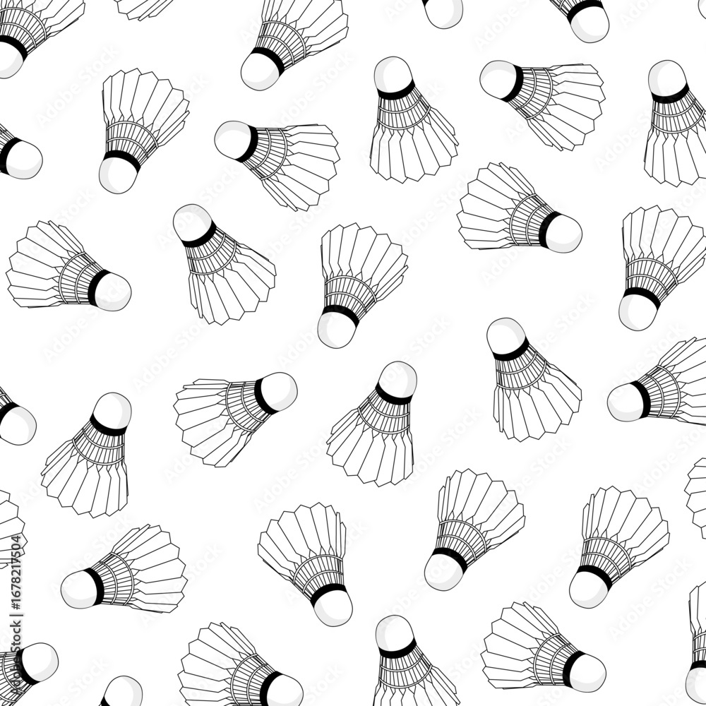 Badmington Pattern Seamless pattern with badminton shuttlecocks. Transparent background ...