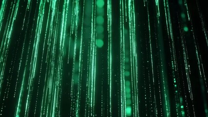 Green digital rain abstract background inspired by matrix code