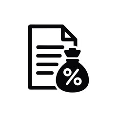 Wall Mural - Interest rate document icon financial percentage bag symbol illustration vector finance concept banking savings investment and economy