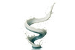 © Michael - White liquid spiraling dynamically, forming elegant swirling pattern with translucent movement against clean transparent backdrop