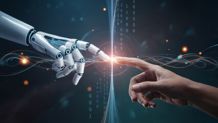 Humanity and technology together create a new era with AI and robotic innovation for the future