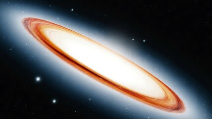 Wall Mural - Vibrant accretion disk glowing around a celestial body in the vastness of space