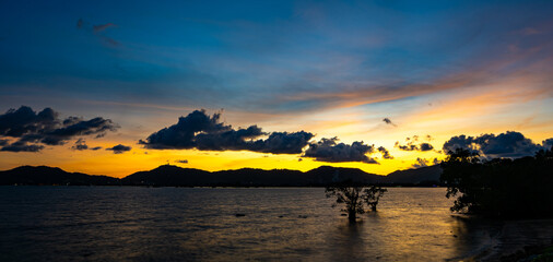 Wall Mural - Beautiful sunset or sunrise clouds background,Sky nature composition,Amazing natural clouds sky background