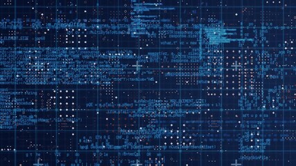 Wall Mural - glowing particle animation on black background represents global finance and data concepts.